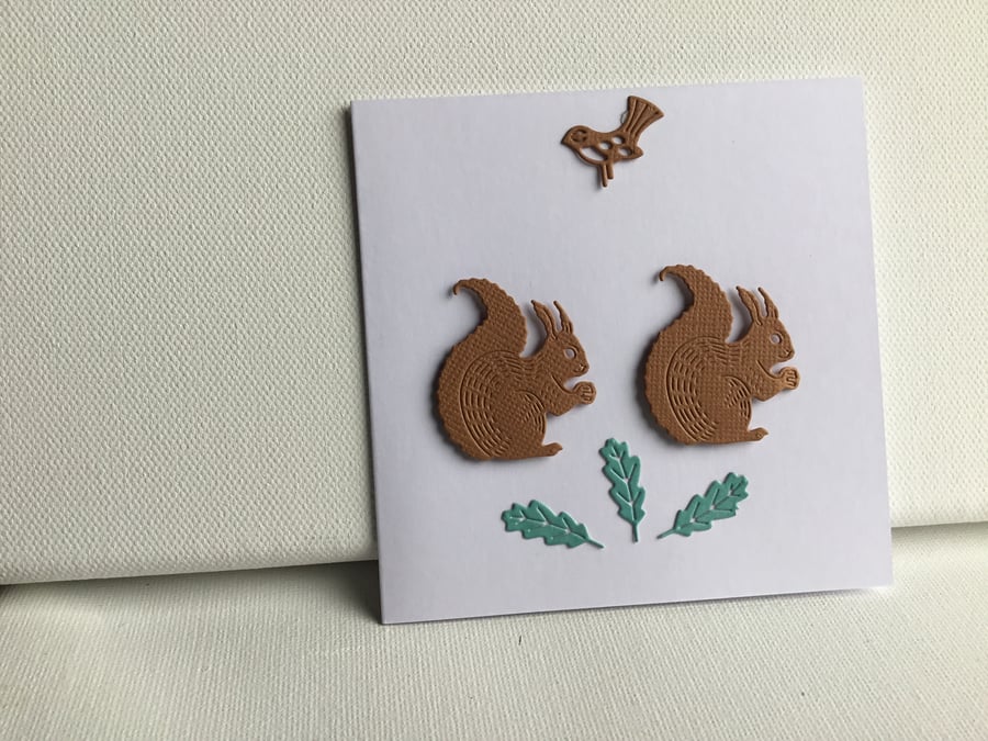 A cute little card with two squirrels munching away. Any occasion card. CC284