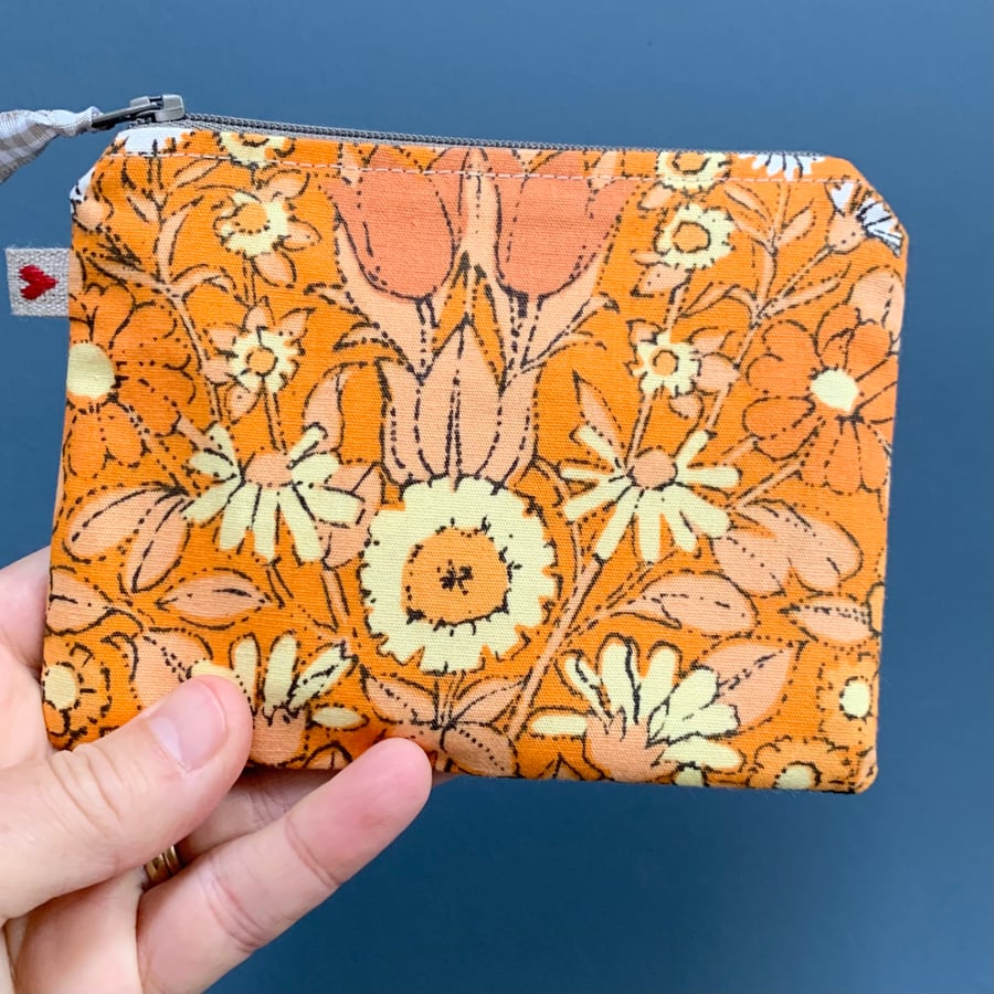 Vintage Daisy Chain and denim coin purse