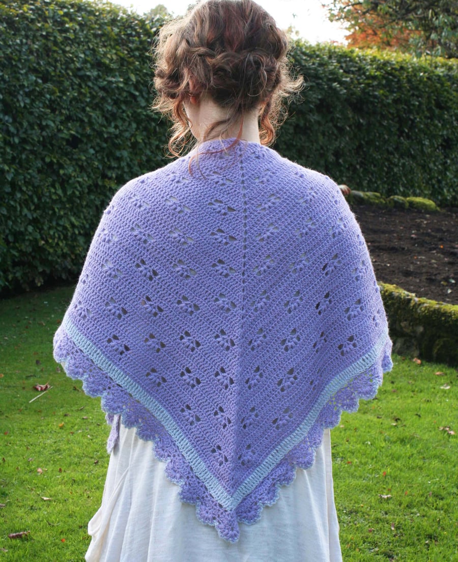 Lavender Alpaca Crochet Shawl