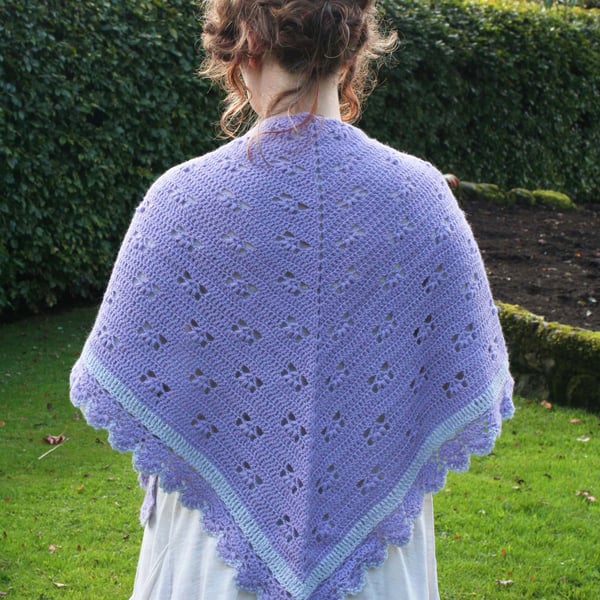Lavender Alpaca Crochet Shawl