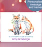 Personalised Fox Christmas Card, Watercolour Art, 2 Sizes - Image 1