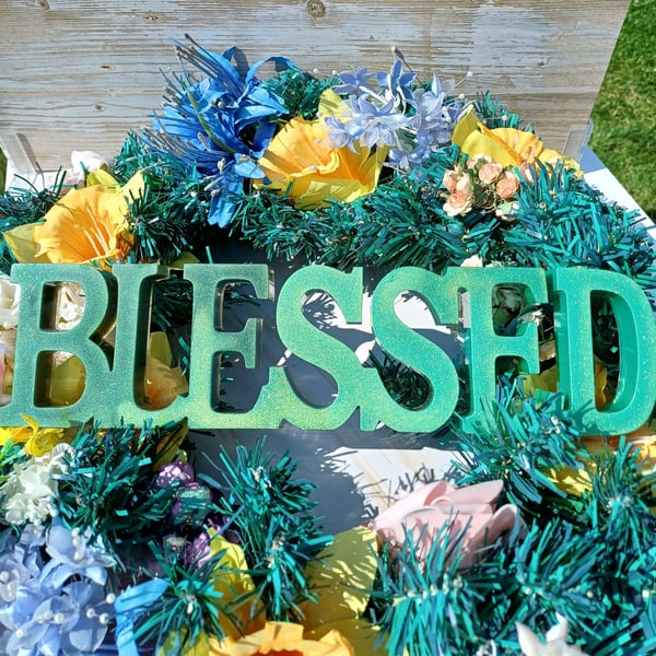 'Blessed' resin freestanding ornament sign. A thoughtful gift
