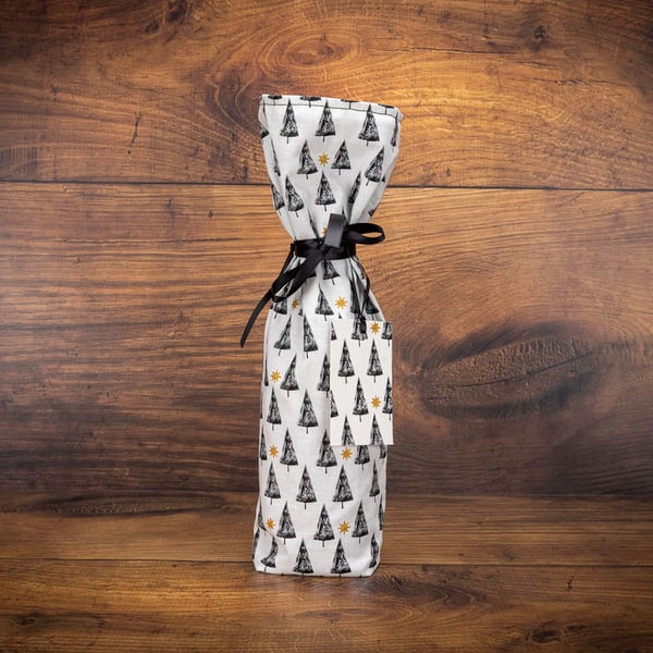 Handmade Christmas Bottle Gift Bag, Bottle Bag-Christmas Trees-CHBB04