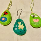 perfectly imperfect, Felt hanging 3 Easter  egg  decorations 