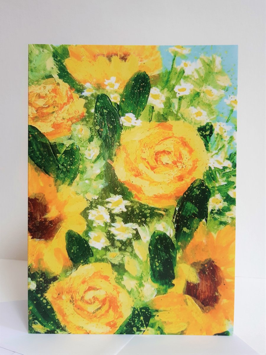 Golden bouquet - greeting card