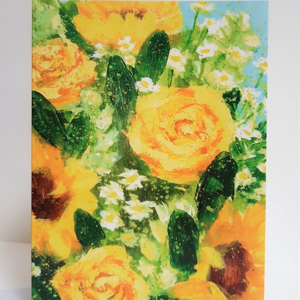Golden bouquet - greeting card