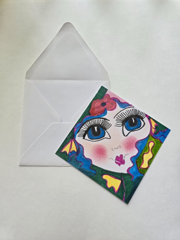 Original Whimsical Fairy Art Greeting Card