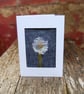 Dandelion seedhead handmade card - lace, needle felted and hand embroidered   - Image 2