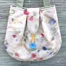 CREAM FLORAL FABRIC SHOULDER BAG, Spring and Summer accessory