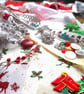 Slow stitching kit - Christmas theme. Fabric remnants, fabric bundle - Image 6