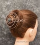 Antique Copper Spiral bun cage ,Chrysocolla Azurite hair bun holder, hair bun  - Image 7