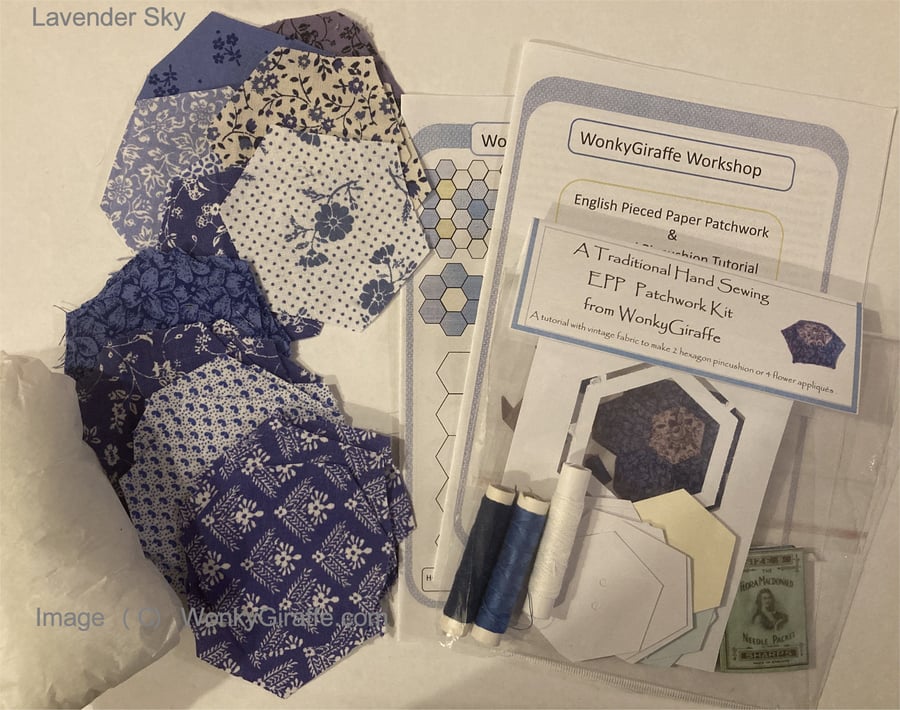 Patchwork hexagon kit EPP English paper piecing hexagonal patchwork pincushion