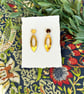 Gold Mirror Acrylic Open Marquise Cut Out Earrings - Image 8