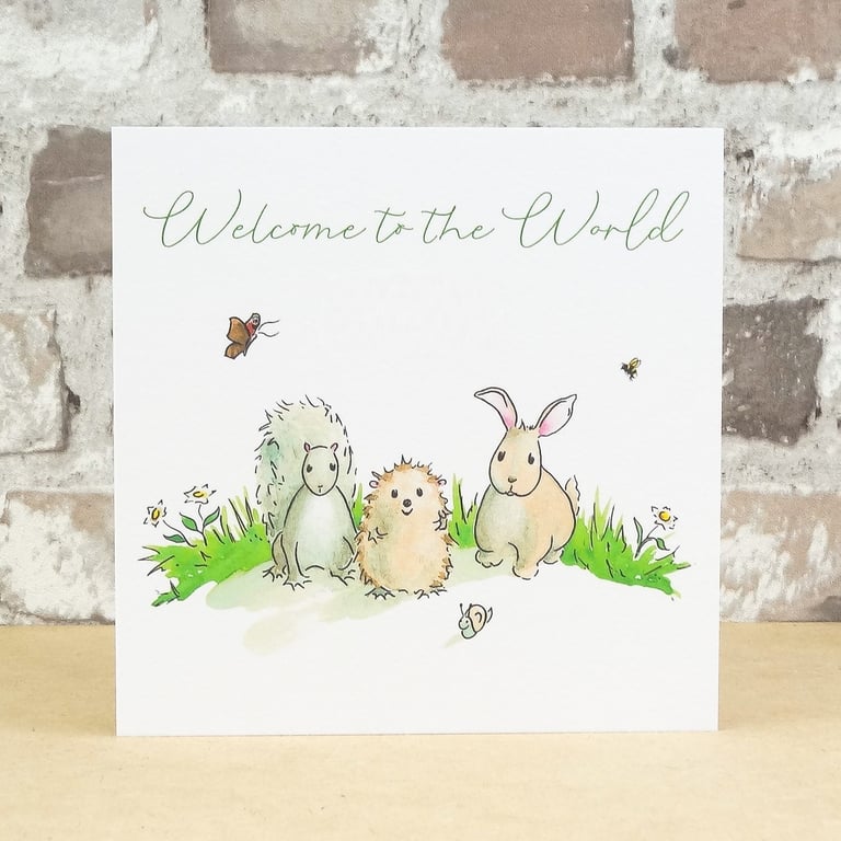 New Baby Card Animals 