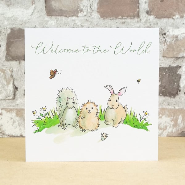 New Baby Card Animals 