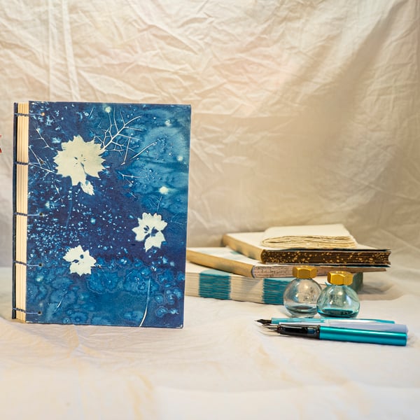 Coptic A5 Journal, Love-in-a-Mist (Folksy140)