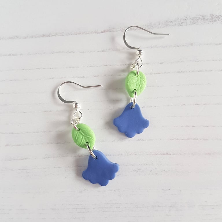 Bluebell Earrings, Spring, nature, flowers, drop earrings