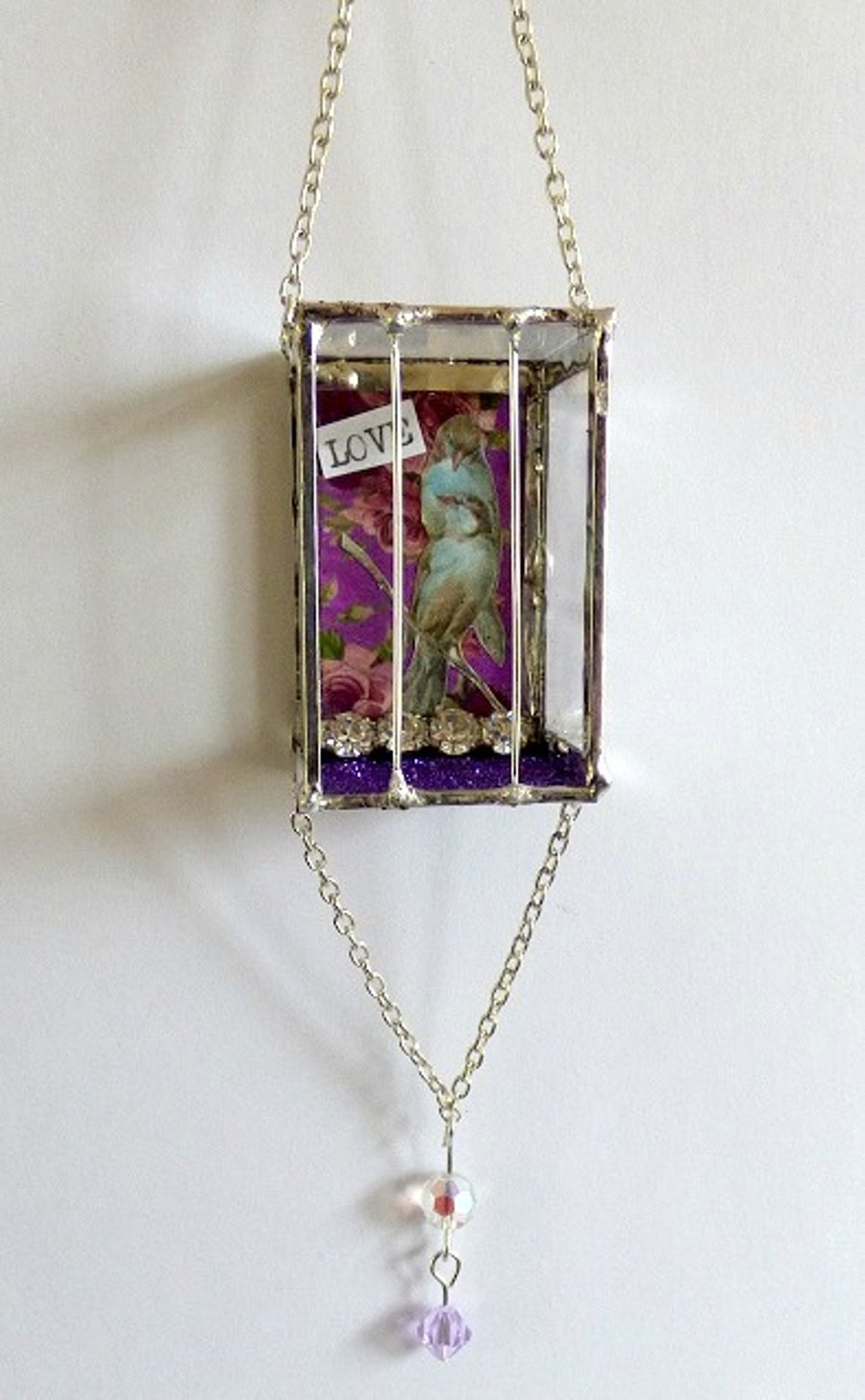 Love Birds hanging bird cage decoration 