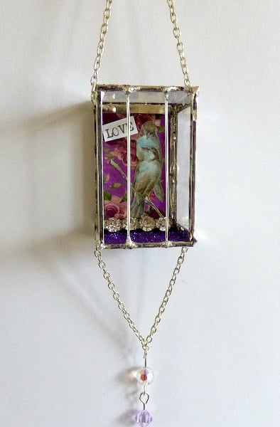 Love Birds hanging bird cage decoration 