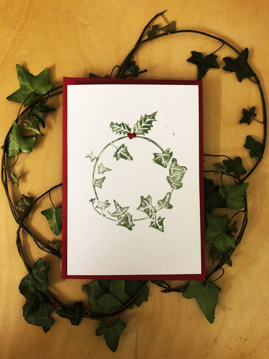 The Holly and the Ivy - set of 4 handmade Christmas cards
