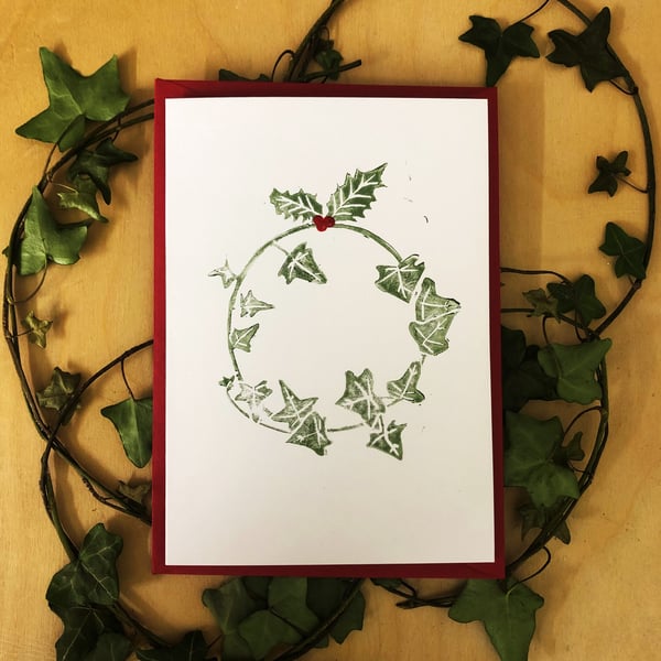 The Holly and the Ivy - set of 4 handmade Christmas cards