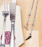 Napkin Clips - Sesame Jasper and blue bead neck chain napkin holder - Image 3