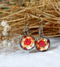 Poppy Dangle Earrings with Sterling Silver Ear Wire, Red Flowers Jewellery, Art  - Image 3