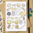 Pasta Alphabet Greetings Card