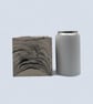 Plant Pot Cube - Unique White with Black Marbling Square Planter - Image 2