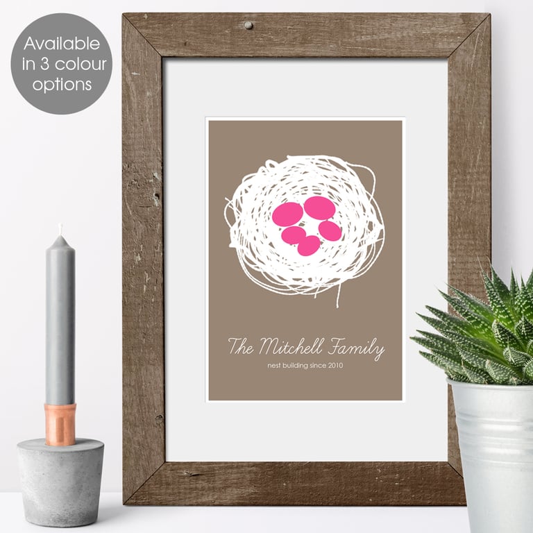 Personalised Family Print - Nest Egg design