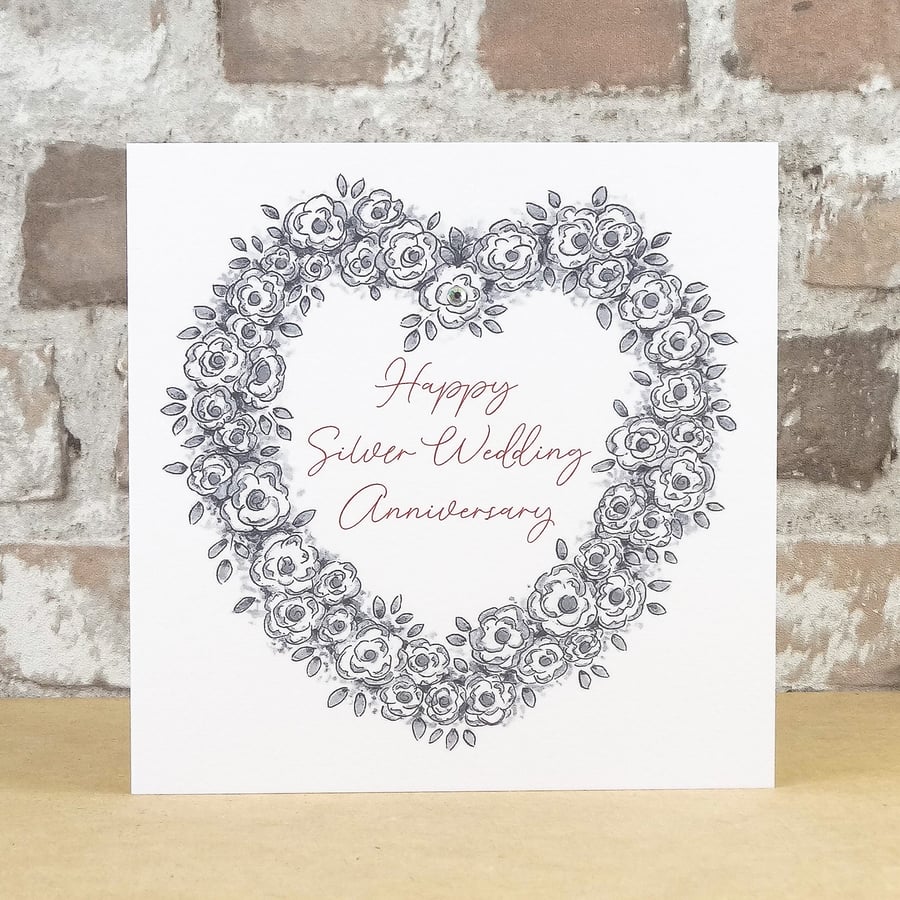Silver Wedding Anniversary Card