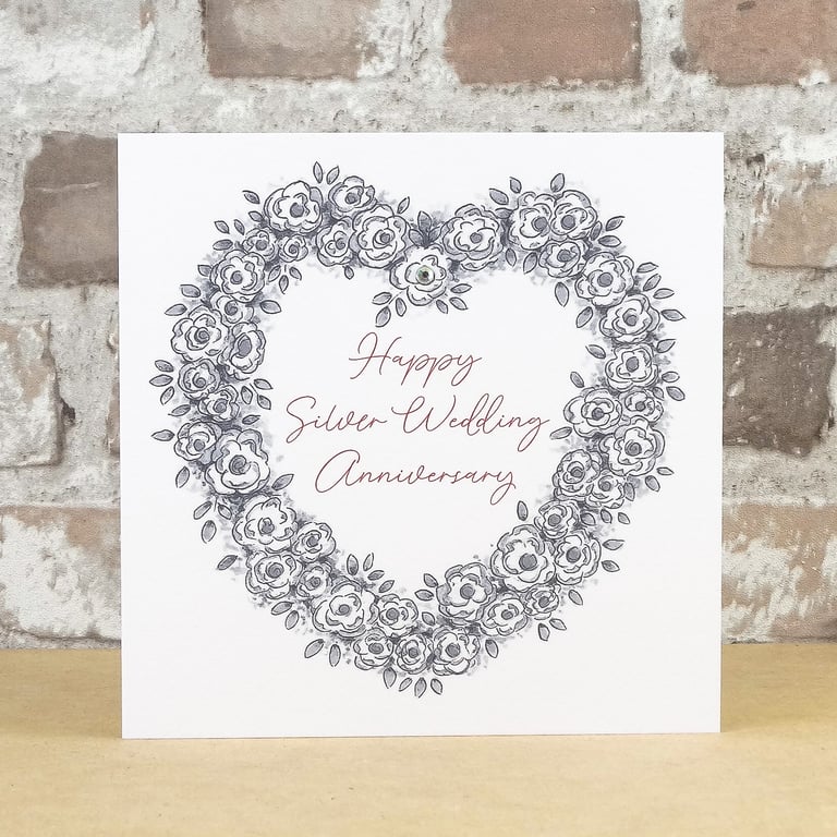 Silver Wedding Anniversary Card