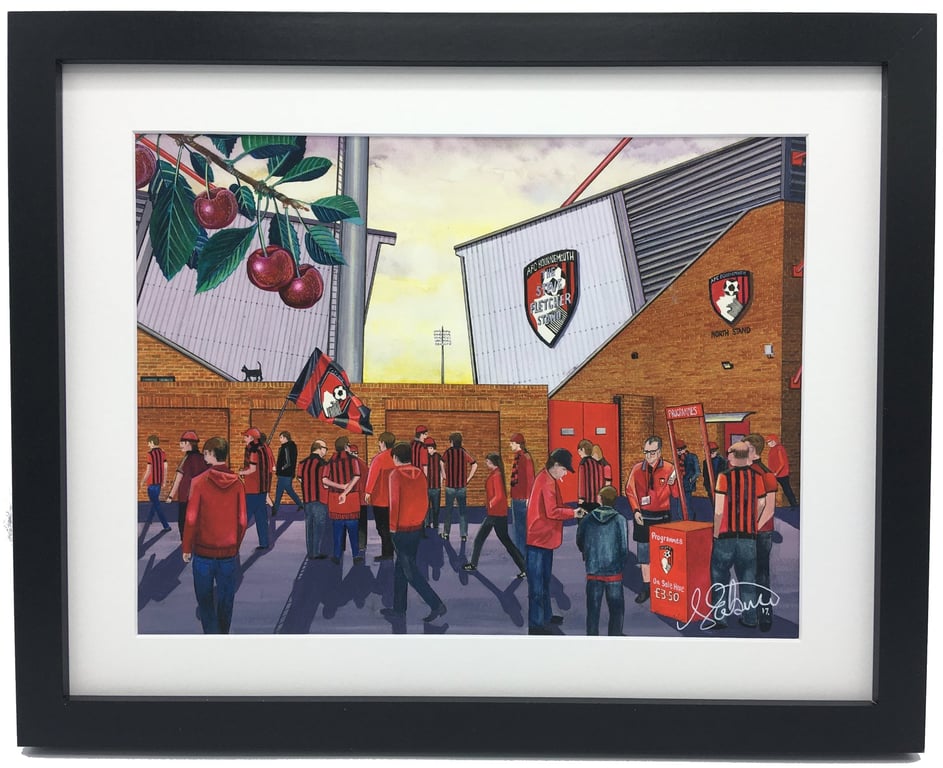 Bournemouth. Framed & Unframed Fine Art Print, Football Club AFC, Stadium Gift