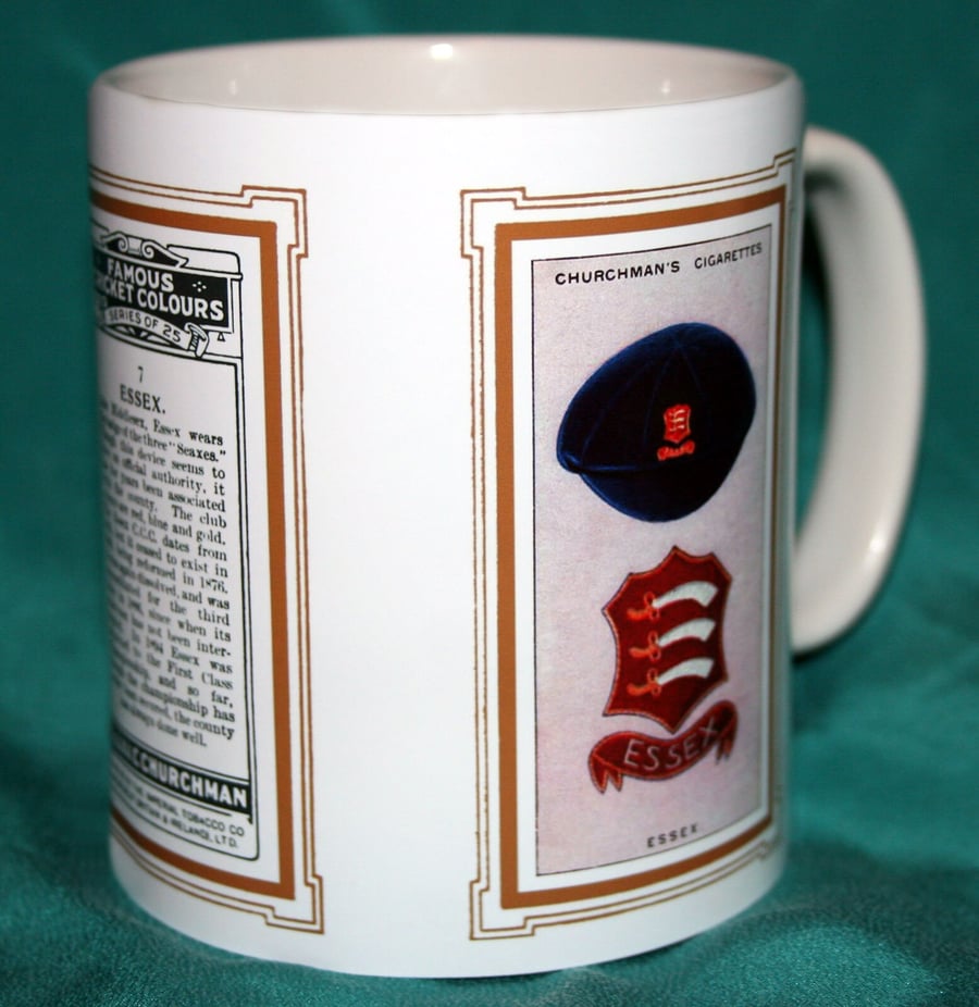 Cricket mug Essex 1928 cricket colours vintage design mug