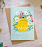 Yellow Teapot & Daisies Thank you card
