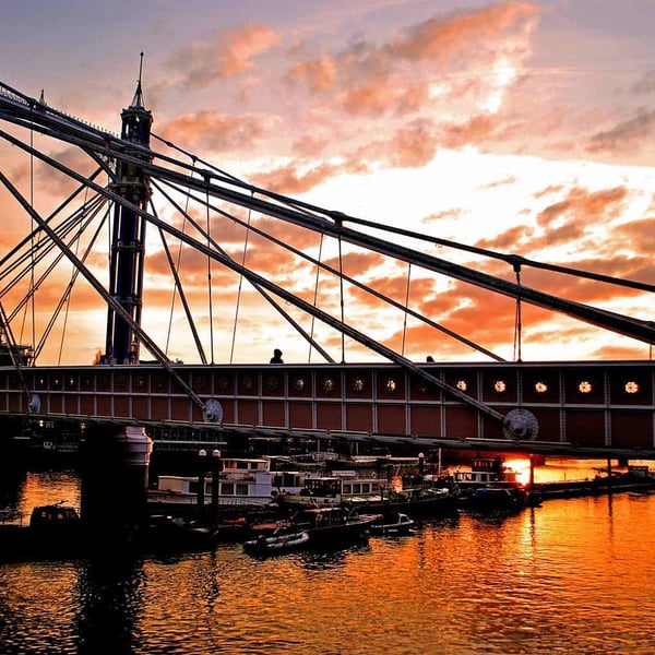 Albert Bridge River Thames London Sunset Photograph Print