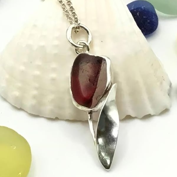 Rare Seaham Multi Silver Flower Necklace, Sterling Silver Tulip Pendant, Gift. 