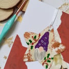 Christmas card with a wooden gonk decoration