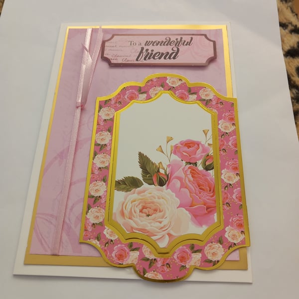 Birthday card female special friend floral greetings