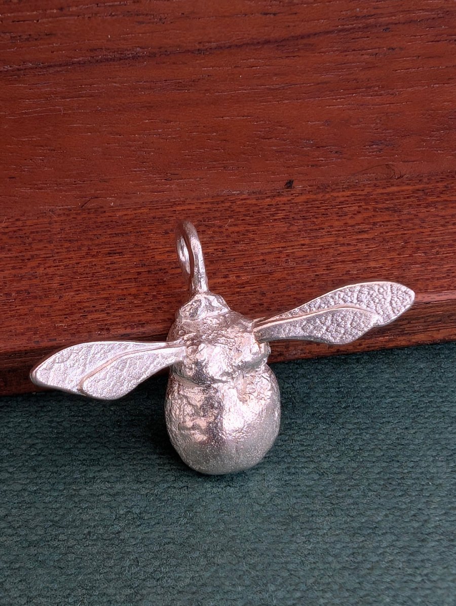 Perfectly Imperfect - Silver Bumble Bee Pendant