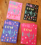 Hello New Baby Card in deep pink by Jo Brown - Image 3