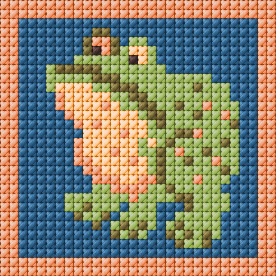 Frog Tapestry Mini-kit, Frog Pincushion Kit, Easy