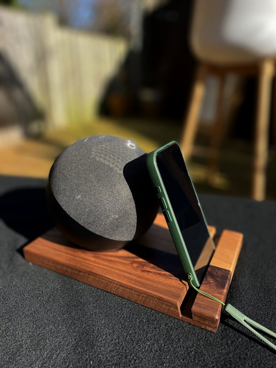 Amazon Echo Stand – Walnut & Cherry Speaker & Phone Stand – No.4