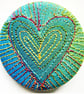 45mm Multicoloured Heart Textile Badge 