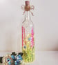 Floral Light Up Bottle Gift, Cottage Garden Flowers, Gift for Her