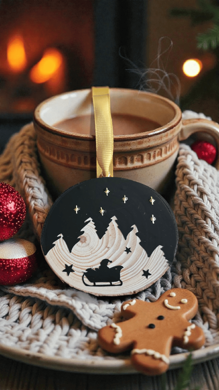 Wooden christmas tree decoration