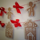 Gingerbread men and houses garland
