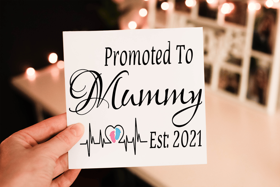 Promoted To Mummy New Baby Card, Card for New Baby, Personalised Mummy Card
