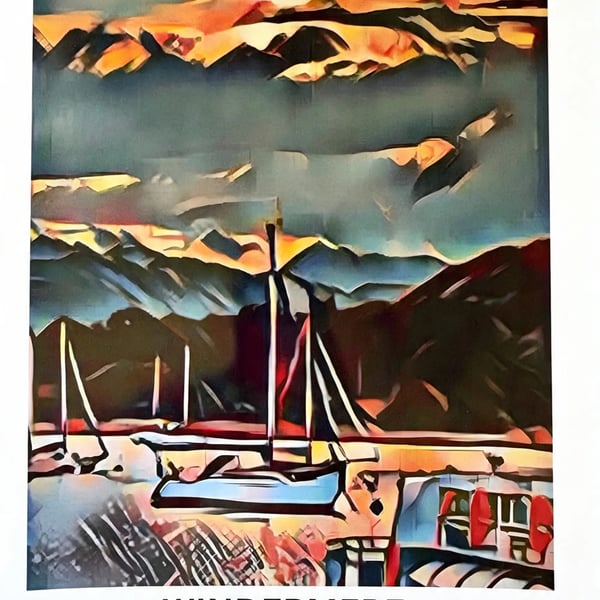 Windermere Lake District Art Print - A4