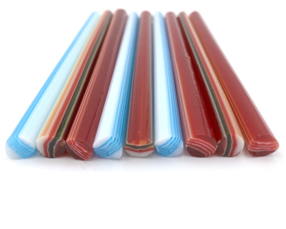 Mix pack Christmas bauble murrini CANE made with Bullseye 90coe glass